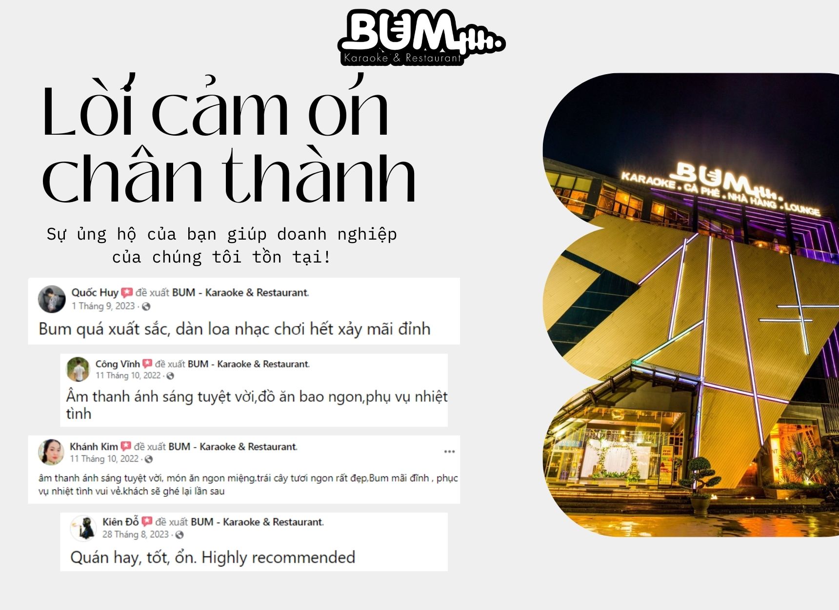 Karaoke Bum nhận được đánh giá cao từ khách hàng